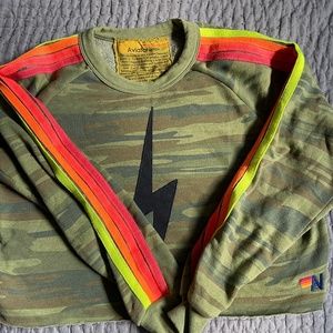 Aviator Nation Camo Cropped Hoodies Size Adult Small